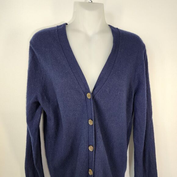 J. Crew Womens Cardigan Sweater Small V Neck Blue Wool Blend Lightweight F4721 - Picture 3 of 9